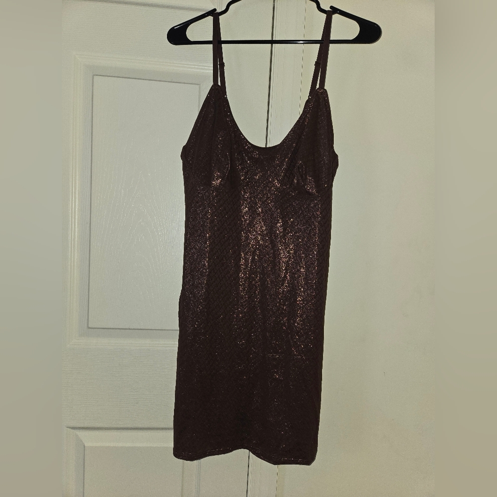 NWT SKIMS Logo Mesh Foil Cami Dress - Picture 7 of 10